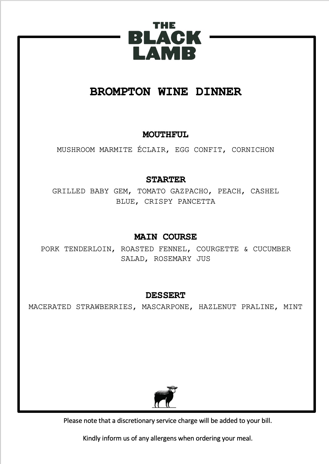 SOLD OUT Brompton Wine Dinner